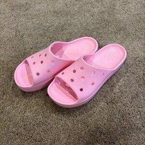 Crocs Flamingo Pink Platform Slide 8